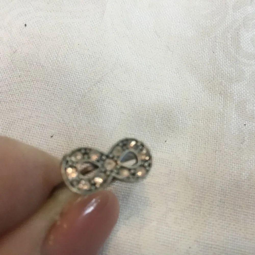 Silvertone & Crystal Ring Approx. Size 6